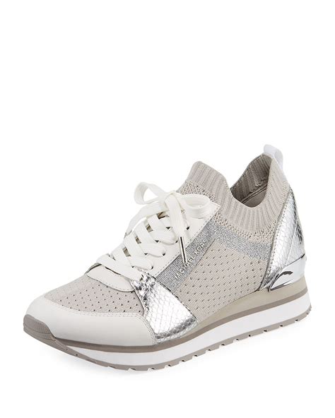 michael kors billie knit trainer aluminium|Billie Knit Trainer .